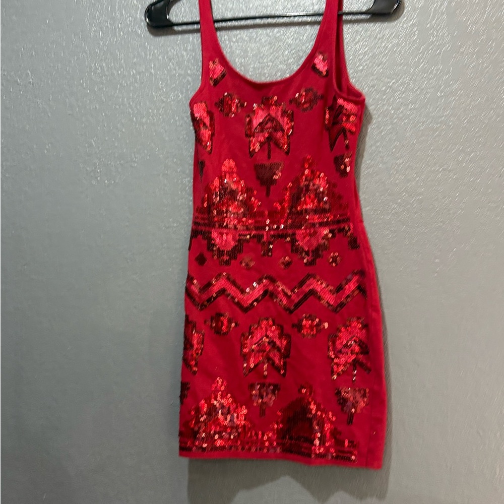 Wet Seal Red Sequin Dress